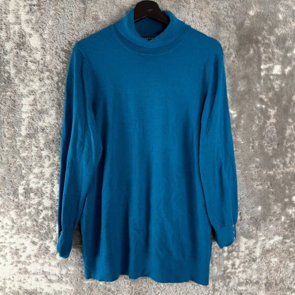 Torrid Plus Sz 2X Minimalist Turtleneck Stretch Sweater Blue Long Sleeve Casual - Picture 1 of 8